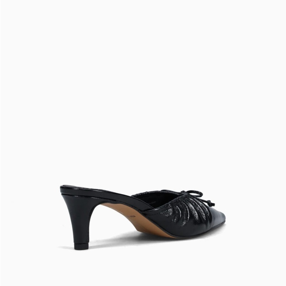 Dolce Vita Black Kairi Mid Midnight Crinkle Mule Heels - Picture 3 of 8